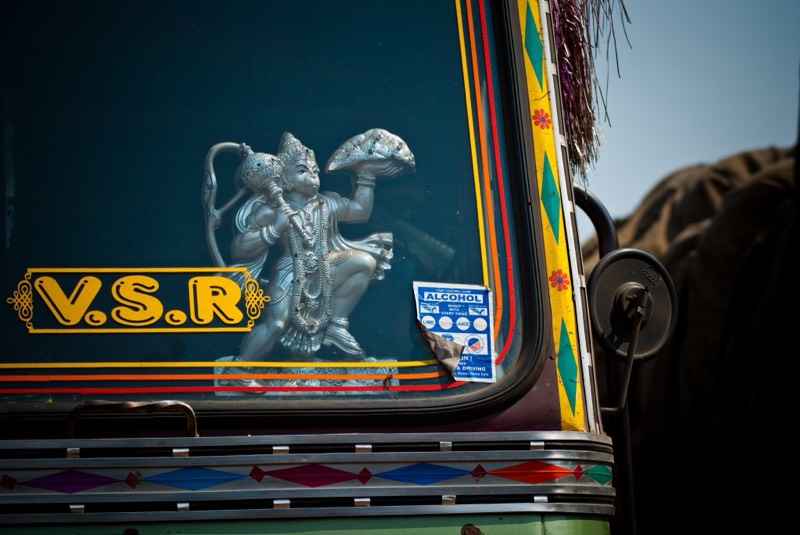The truck drivers of India, photograph 1 of 43: the highway, the cab and the men who drive it.
