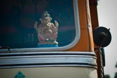 The truck drivers of India, photograph 3 of 43: the highway, the cab and the men who drive it.