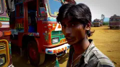 The truck drivers of India, photograph 35 of 43: the highway, the cab and the men who drive it.