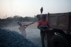 The truck drivers of India, photograph 43 of 43: the highway, the cab and the men who drive it.